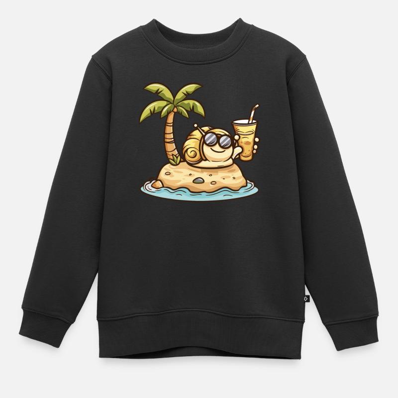 Vacances d’été d’escargot - Sweat Premium enfant bio - noir