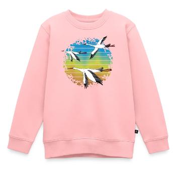 Cigognes - Sweat Premium enfant bio - rose - Devant - AI Model Kid Female (0cm)