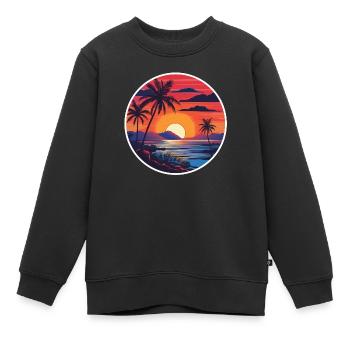 Tropisches Paradies - Kinder Premium Organic Sweatshirt - Schwarz - Vorne - AI Model Kid Female (0cm)