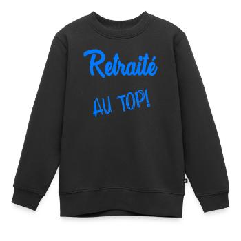 RETRAITE. RETRAITE. RETRAITEE. RETRAITE. - Sweat Premium enfant bio - noir - Devant - AI Model Kid Female (0cm)
