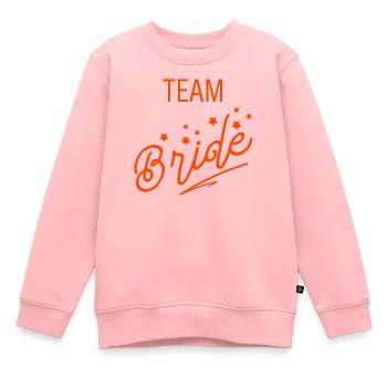 Team Braut Orange Hochzeit Bachelorette Handgeschrieben - Kinder Premium Organic Sweatshirt - Rosa - Vorne - AI Model Kid Female (0cm)