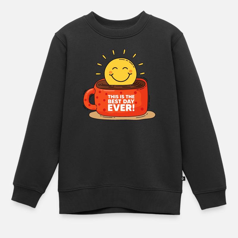 Soleil et café - Sweat Premium enfant bio - noir