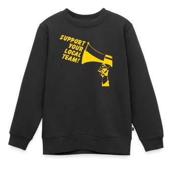 Unterstützen Sie Ihr lokales Team - Kinder Premium Organic Sweatshirt - Schwarz - Vorne - AI Model Kid Female (0cm)