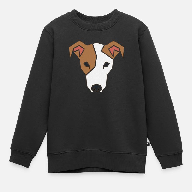 Jack Russell Faces 2a - Kids Premium Organic Sweatshirt - black