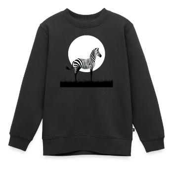 Zebra Minimalismus - Kinder Premium Organic Sweatshirt - Schwarz - Vorne - AI Model Kid Female (0cm)
