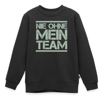 mein Team - Kinder Premium Organic Sweatshirt - Schwarz - Vorne - AI Model Kid Female (0cm)