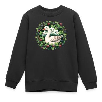 Gans - Kinder Premium Organic Sweatshirt - Schwarz - Vorne - AI Model Kid Female (0cm)