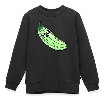 Cucumber Bro - Kids Premium Organic Sweatshirt - black - Front - AI Model Kid Female (0cm)