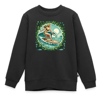 Surfeuse - Sweat Premium enfant bio - noir - Devant - AI Model Kid Female (0cm)