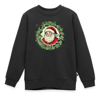 Weihnachtsmann - Kinder Premium Organic Sweatshirt - Schwarz - Vorne - AI Model Kid Female (0cm)