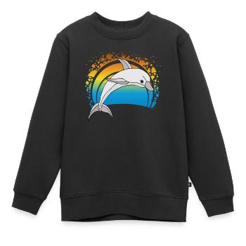 Delfin - Kinder Premium Organic Sweatshirt - Schwarz - Vorne - AI Model Kid Female (0cm)