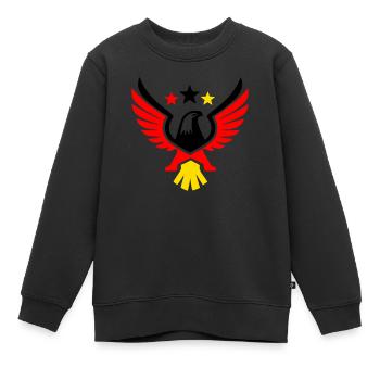 Bundesadler Dreifarbig Deutschland Wappen Vektor - Kinder Premium Organic Sweatshirt - Schwarz - Vorne - AI Model Kid Female (0cm)