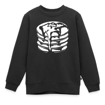 Pancake Breakfast Pancakes - Kids Premium Organic Sweatshirt - black - Front - AI Model Kid Female (0cm)
