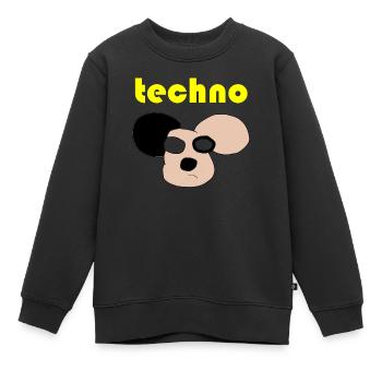 techno bär - Kinder Premium Organic Sweatshirt - Schwarz - Vorne - AI Model Kid Female (0cm)