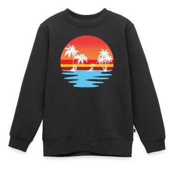 Rétro coucher de soleil été 20240712 180510 0000 - Sweat Premium enfant bio - noir - Devant - AI Model Kid Female (0cm)