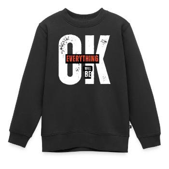 EVERYTHING OK - Kinder Premium Organic Sweatshirt - Schwarz - Vorne - AI Model Kid Female (0cm)