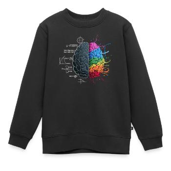 Balanciertes Gehirn: Logik trifft Kunst - Kinder Premium Organic Sweatshirt - Schwarz - Vorne - AI Model Kid Female (0cm)