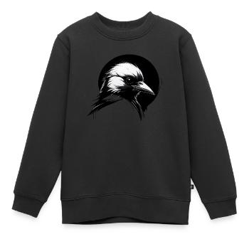 moineau - Sweat Premium enfant bio - noir - Devant - AI Model Kid Female (0cm)