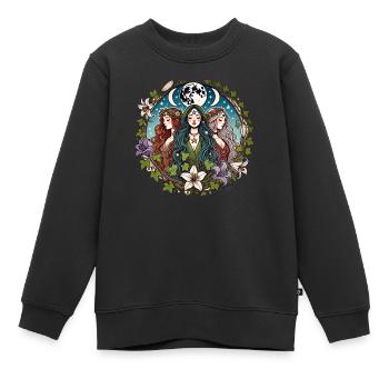 Triple Déesse - Sweat Premium enfant bio - noir - Devant - AI Model Kid Female (0cm)