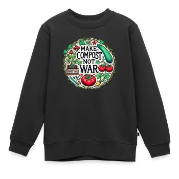 Kompost statt Krieg machen - Kinder Premium Organic Sweatshirt - Schwarz - Vorne - AI Model Kid Female (0cm)