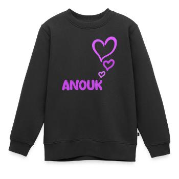 Geschenk für Anouk - Kinder Premium Organic Sweatshirt - Schwarz - Vorne - AI Model Kid Female (0cm)