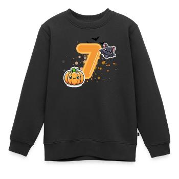 Halloween Anniversaire Numéro Enfant Septième Anniversaire - Sweat Premium enfant bio - noir - Devant - AI Model Kid Female (0cm)