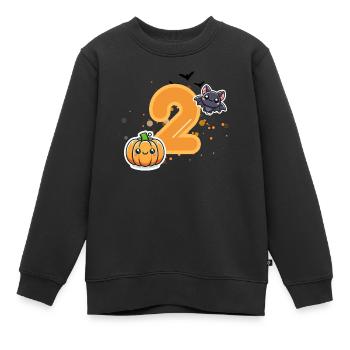 Halloween Birthday Number Child Second Birthday - Kids Premium Organic Sweatshirt - black - Front - AI Model Kid Female (0cm)