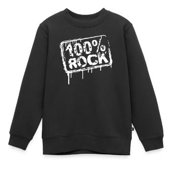 100 % Prozent Rock Musik Stempel Graffiti Tropfen - Kinder Premium Organic Sweatshirt - Schwarz - Vorne - AI Model Kid Female (0cm)