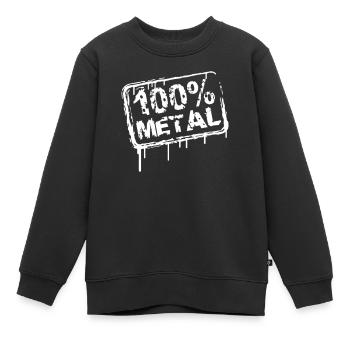 100% Pour-Métal Musique Timbre Graffiti Drops - Sweat Premium enfant bio - noir - Devant - AI Model Kid Female (0cm)