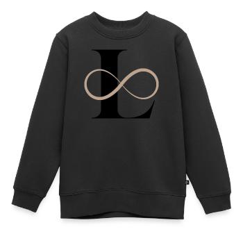 Unendlicher Buchstabe - Kinder Premium Organic Sweatshirt - Schwarz - Vorne - AI Model Kid Female (0cm)