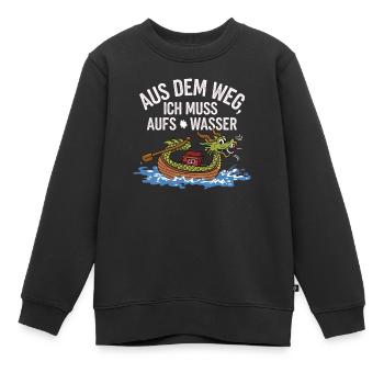 Aus dem Weg, ich muss aufs Wasser - Kinder Premium Organic Sweatshirt - Schwarz - Vorne - AI Model Kid Female (0cm)