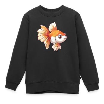 Schleierschwanz Goldfisch Geschenk tolles - Kinder Premium Organic Sweatshirt - Schwarz - Vorne - AI Model Kid Female (0cm)