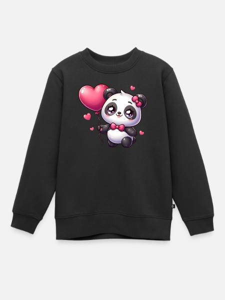 Kawaii Panda - Kids Premium Organic Sweatshirt - black