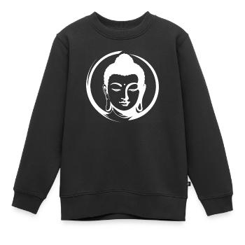 Buddha - Kinder Premium Organic Sweatshirt - Schwarz - Vorne - AI Model Kid Female (0cm)