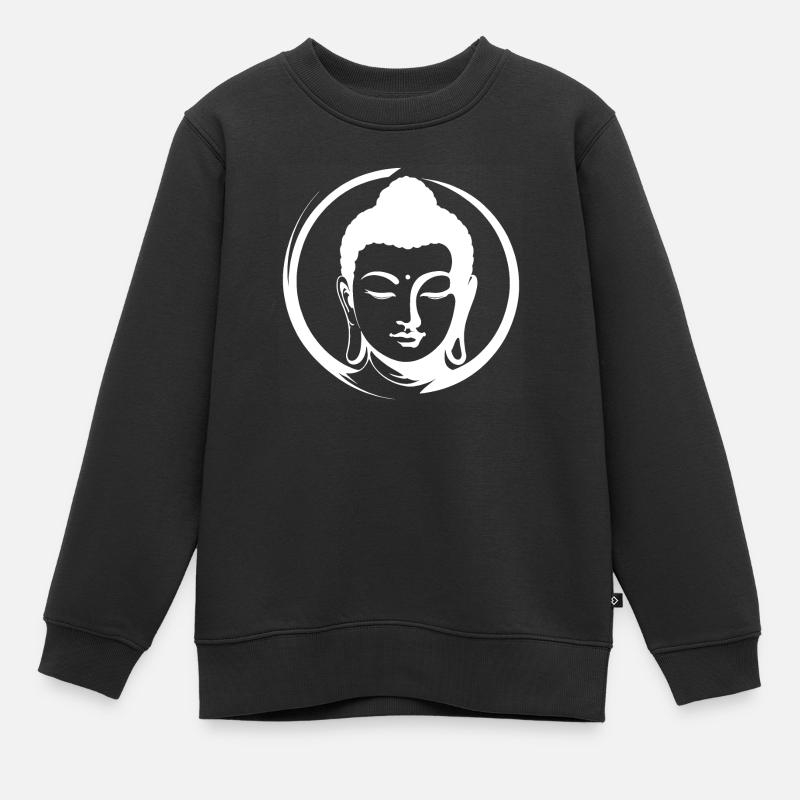 Bouddha - Sweat Premium enfant bio - noir