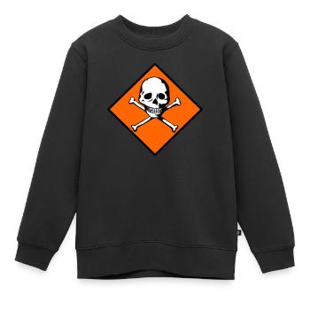 Crâne et os - Sweat Premium enfant bio - noir - Devant - AI Model Kid Female (0cm)
