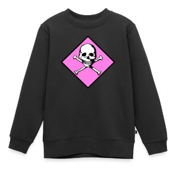 Crâne et os - Sweat Premium enfant bio - noir - Devant - AI Model Kid Female (0cm)