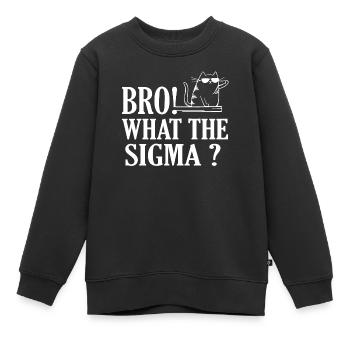 BRO Was zum Sigma? lustige Kindersprüche - Kinder Premium Organic Sweatshirt - Schwarz - Vorne - AI Model Kid Female (0cm)