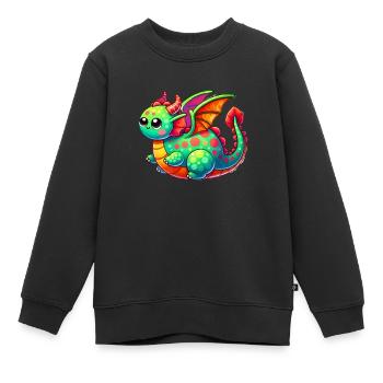 Dragon Comic - Kids Premium Organic Sweatshirt - black - Front - AI Model Kid Female (0cm)