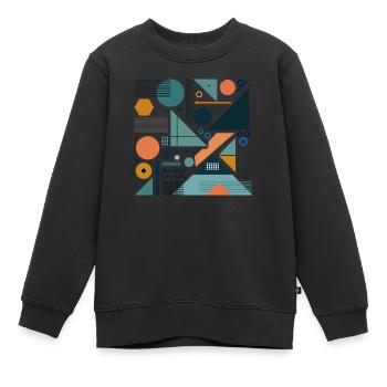 Abstractions géométriques - Sweat Premium enfant bio - noir - Devant - AI Model Kid Female (0cm)