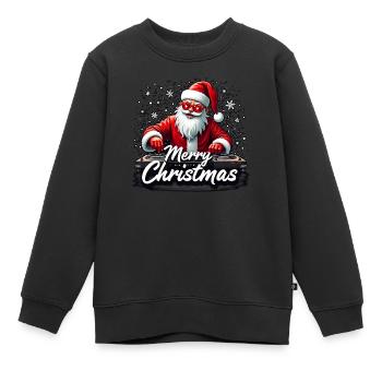 DJ Santa Claus Weihnachtsmann - Kinder Premium Organic Sweatshirt - Schwarz - Vorne - AI Model Kid Female (0cm)