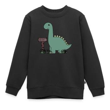 Dino Leon - Kids Premium Organic Sweatshirt - black - Front - AI Model Kid Female (0cm)