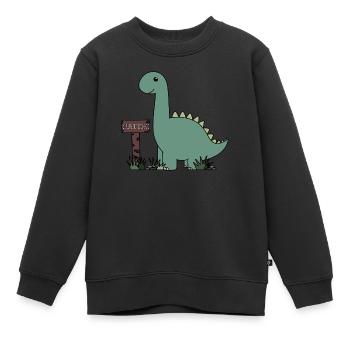 Dino Matteo - Kinder Premium Organic Sweatshirt - Schwarz - Vorne - AI Model Kid Female (0cm)