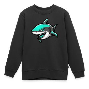 Shark Comic - Kids Premium Organic Sweatshirt - black - Front - AI Model Kid Female (0cm)