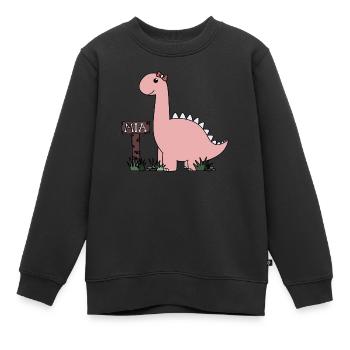 Dino Mia - Sweat Premium enfant bio - noir - Devant - AI Model Kid Female (0cm)