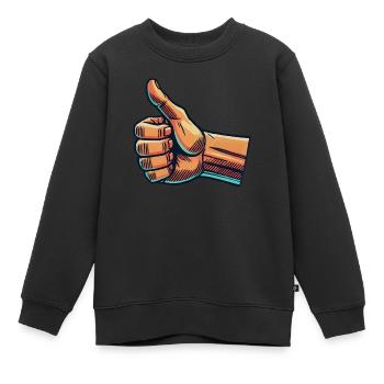 comme main - Sweat Premium enfant bio - noir - Devant - AI Model Kid Female (0cm)