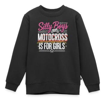 Motocross: Powerfrauen im Gelände - Kinder Premium Organic Sweatshirt - Schwarz - Vorne - AI Model Kid Female (0cm)
