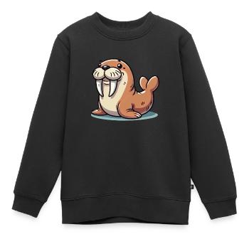 seehund - Kinder Premium Organic Sweatshirt - Schwarz - Vorne - AI Model Kid Female (0cm)