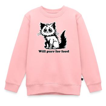 Obdachlose Katze - Wird schnurren für Futterdesign - Kinder Premium Organic Sweatshirt - Rosa - Vorne - AI Model Kid Female (0cm)