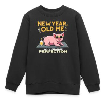 Sarkastischer Witz - Neujahr - Kinder Premium Organic Sweatshirt - Schwarz - Vorne - AI Model Kid Female (0cm)